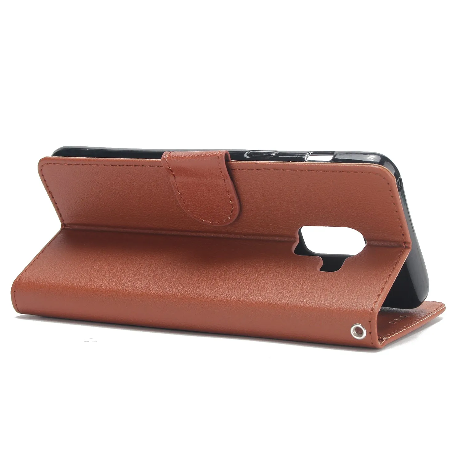 For Samsung J6 2018 PU Cell Phone Case Non-slip Shockproof Protective Case with Card Slot  Rose gold