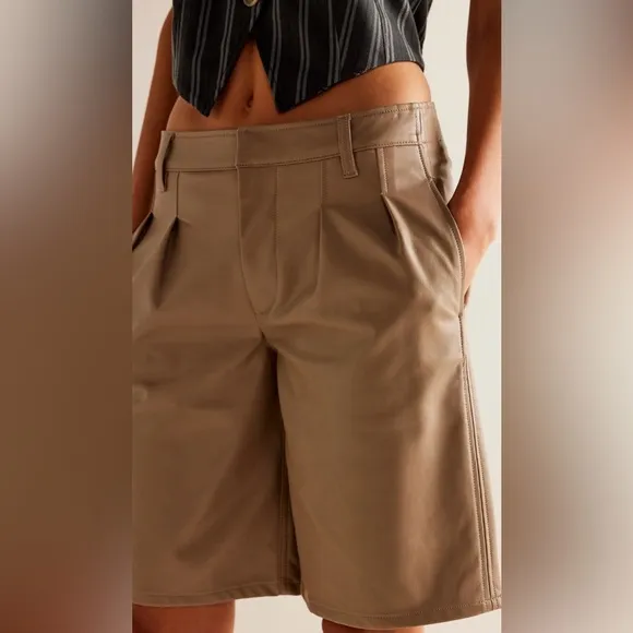 Free People Vegan Trouser Shorts