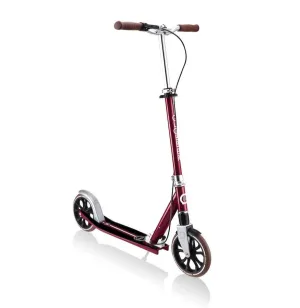 Globber NL205 Deluxe Big Wheels Kick Scooter for Kids - Vintage Red