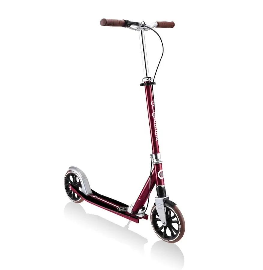Globber NL205 Deluxe Big Wheels Kick Scooter for Kids - Vintage Red
