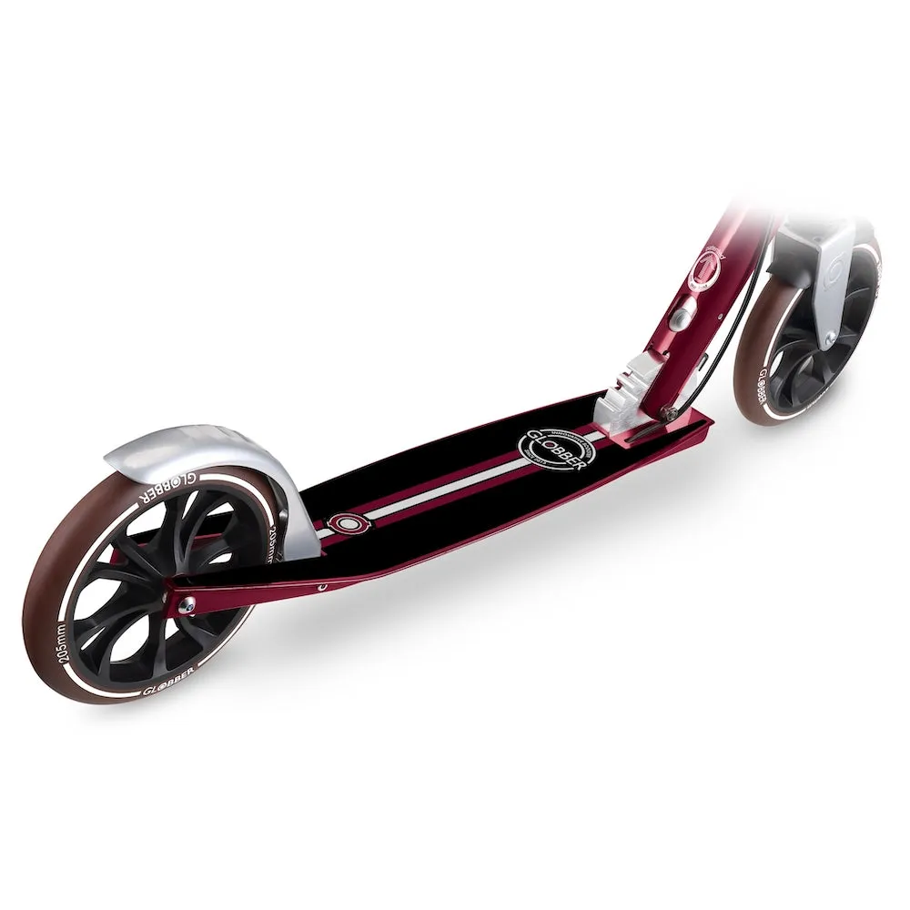 Globber NL205 Deluxe Big Wheels Kick Scooter for Kids - Vintage Red