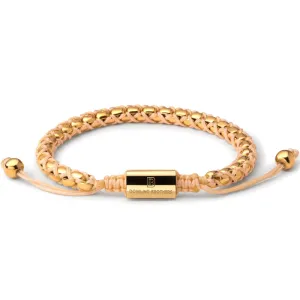 Gold Braided Box Chain Bracelet in Champagne