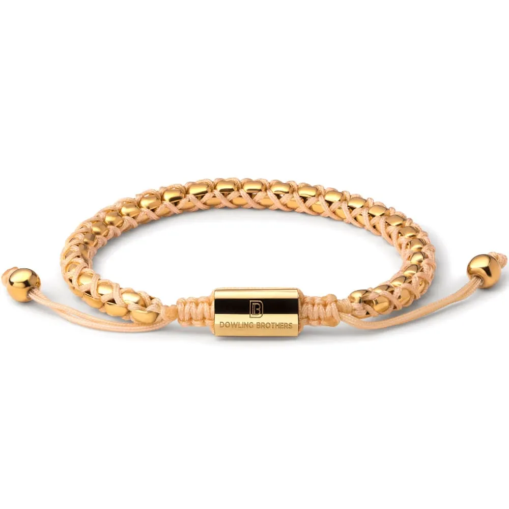 Gold Braided Box Chain Bracelet in Champagne