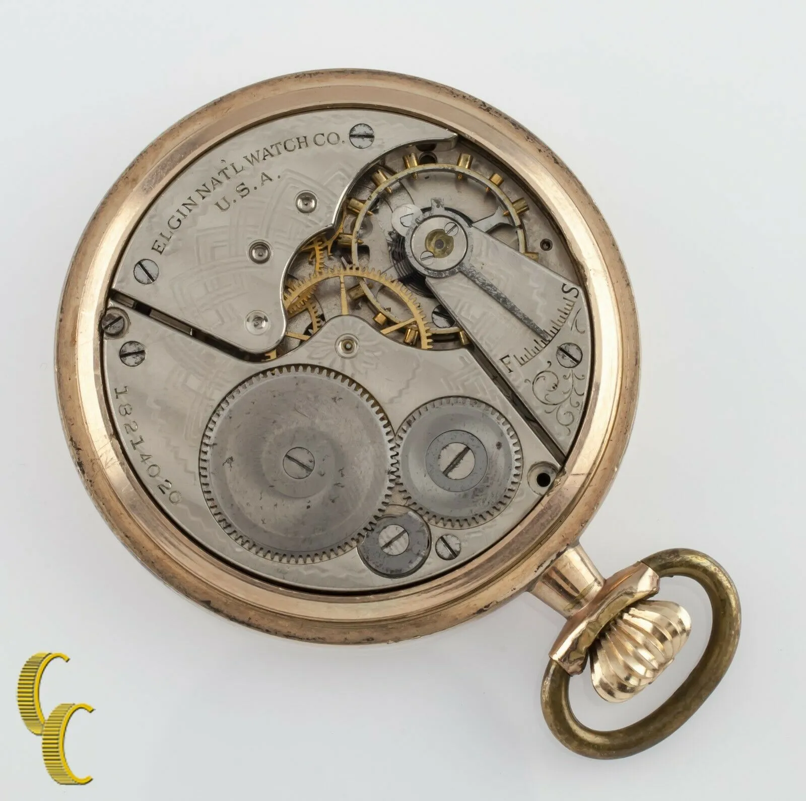Gold Filled Elgin Antique Open Face Pocket Watch Gr 291 16S 7 Jewel
