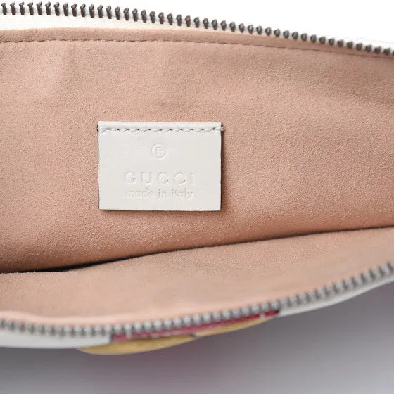 Gucci Matelasse Trompe L'Oeil Print GG Marmont Pouch in White