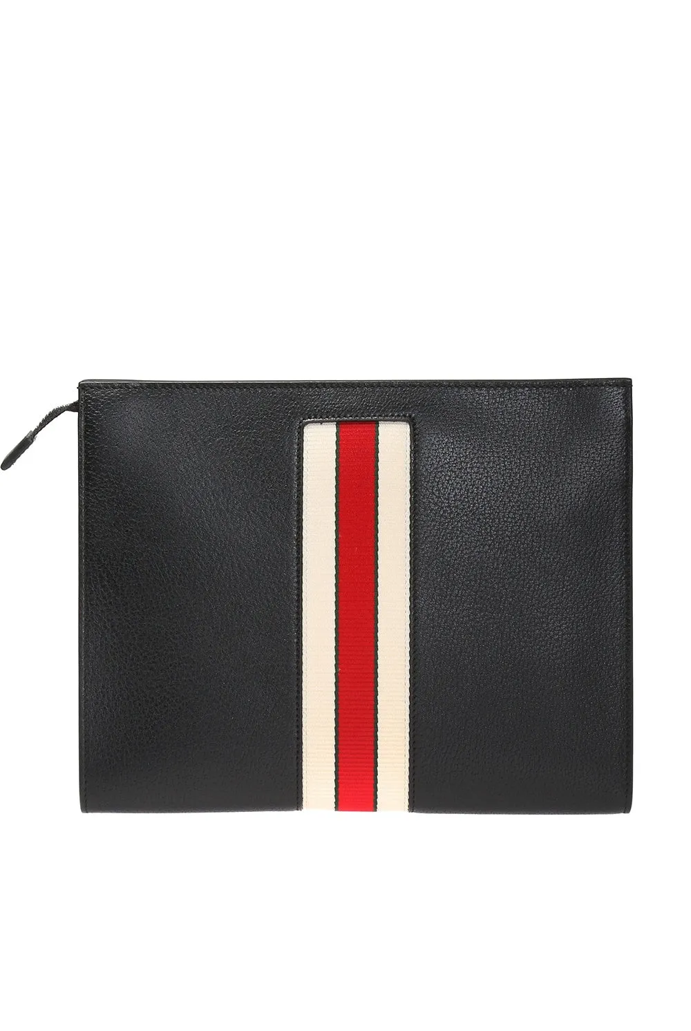 Gucci Men's Leather Stripe Pouch in Black