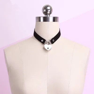 Harajuku pu leather love lock collar YC20192