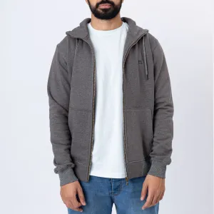 High Neck Melton Zipper⁩ . Charcoal Gray