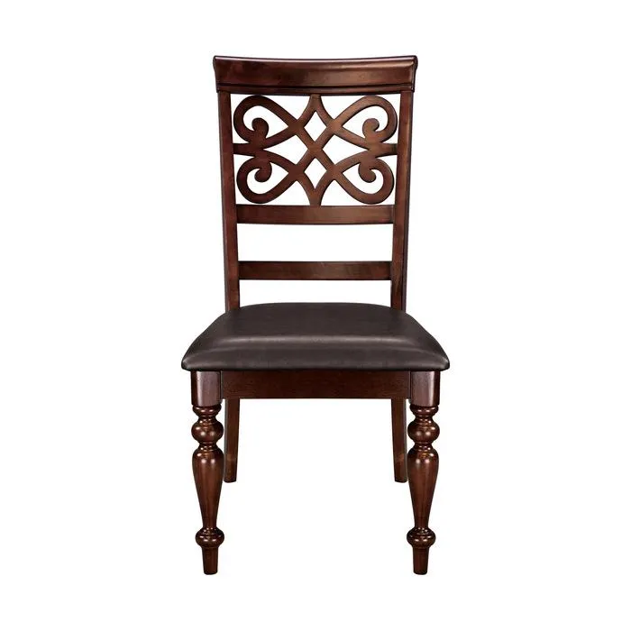 Homelegance Creswell Side Chair in Dark Cherry (Set of 2)
