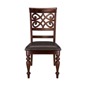 Homelegance Creswell Side Chair in Dark Cherry (Set of 2)