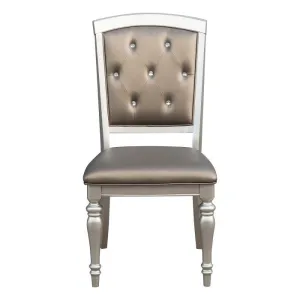 Homelegance Orsina Side Chair in Silver (Set of 2)