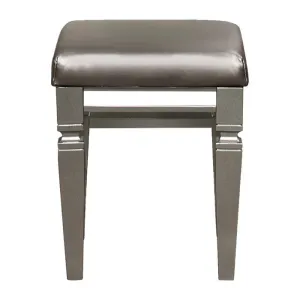 Homelegance Tamsin Vanity Stool in Silver Grey Metallic 1616-14
