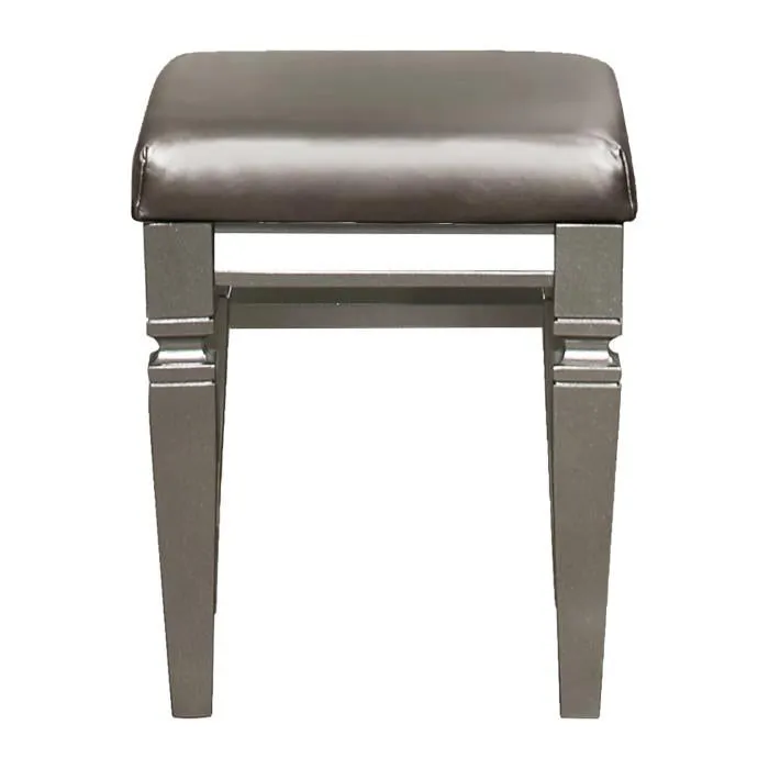 Homelegance Tamsin Vanity Stool in Silver Grey Metallic 1616-14