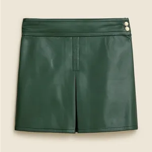 J. Crew Center-pleat Mini Skirt In Faux Leather Womens Size 6 - NWT
