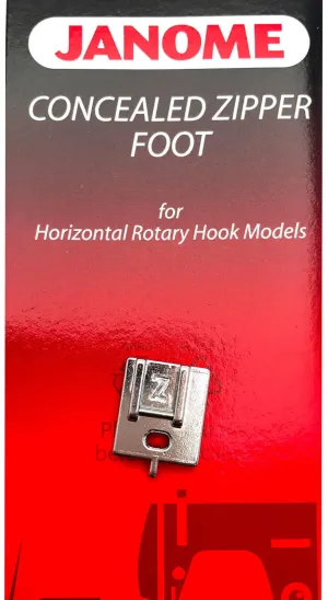 Janome Concealed Zipper Foot For Horizontal Rotary Machines    #200333001 - 1 LEFT!