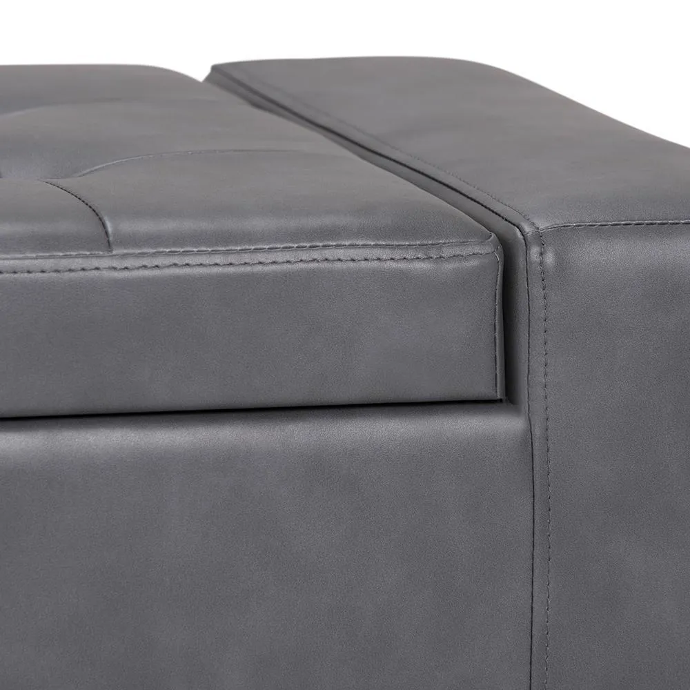 Laredo Storage Ottoman in Vegan Leather