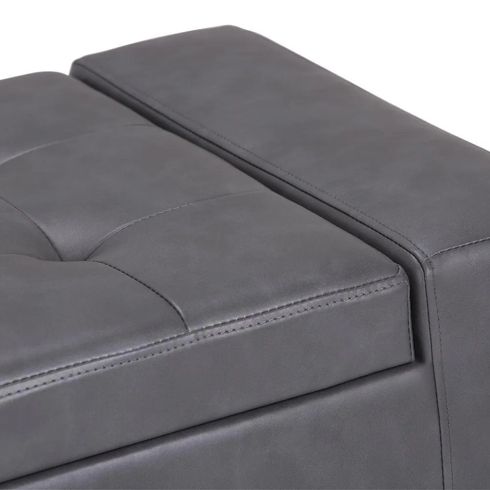 Laredo Storage Ottoman in Vegan Leather