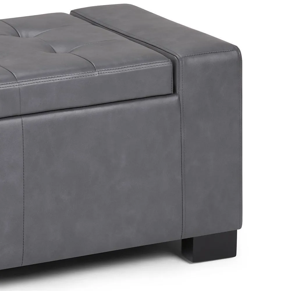 Laredo Storage Ottoman in Vegan Leather