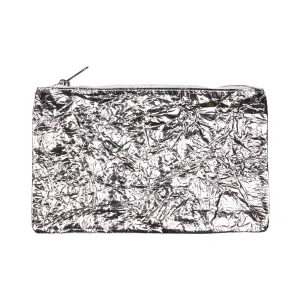 Leather Pouch - Silver, Medium