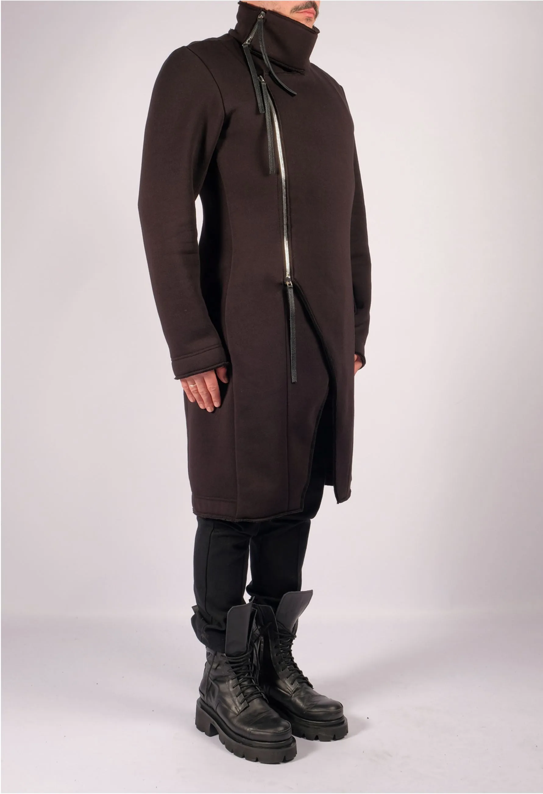 Long Sweatshirt Jacket with Zippers