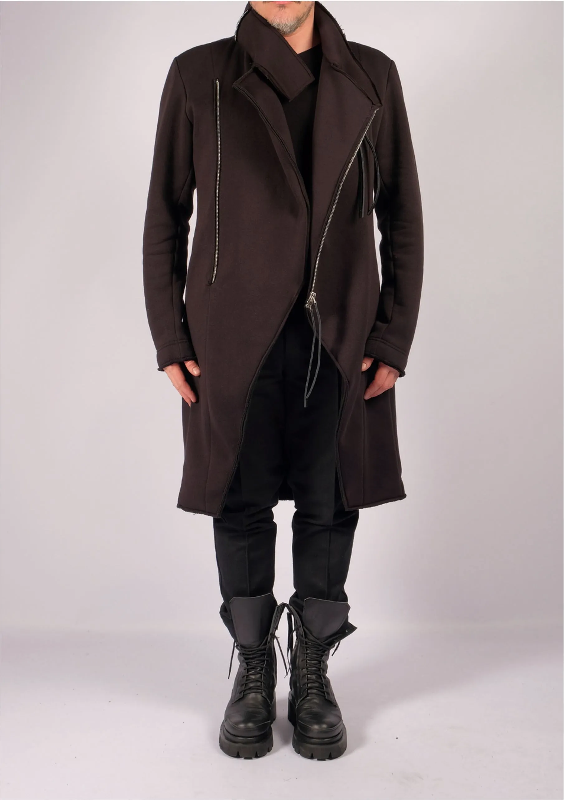 Long Sweatshirt Jacket with Zippers