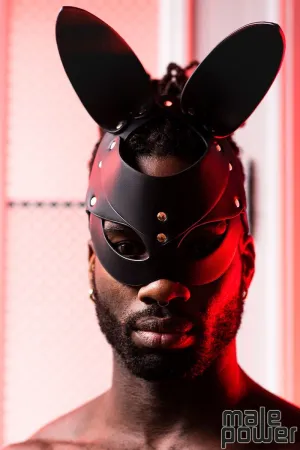 Male Power PU Leather Bunny Mask
