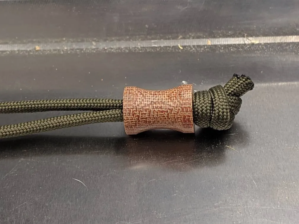 Medium Spool Natural Canvas Micarta Lanyard Bead and a Free Paracord Lanyard