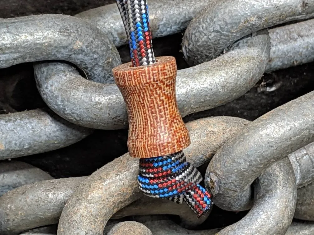 Medium Spool Natural Canvas Micarta Lanyard Bead and a Free Paracord Lanyard