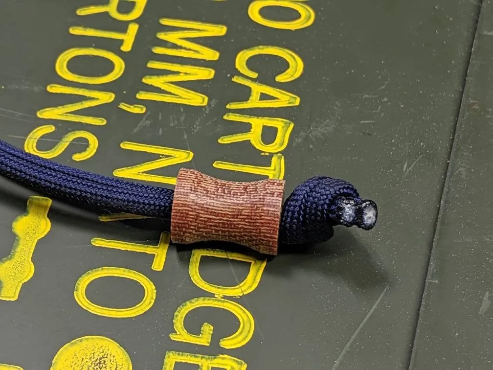 Medium Spool Natural Canvas Micarta Lanyard Bead and a Free Paracord Lanyard