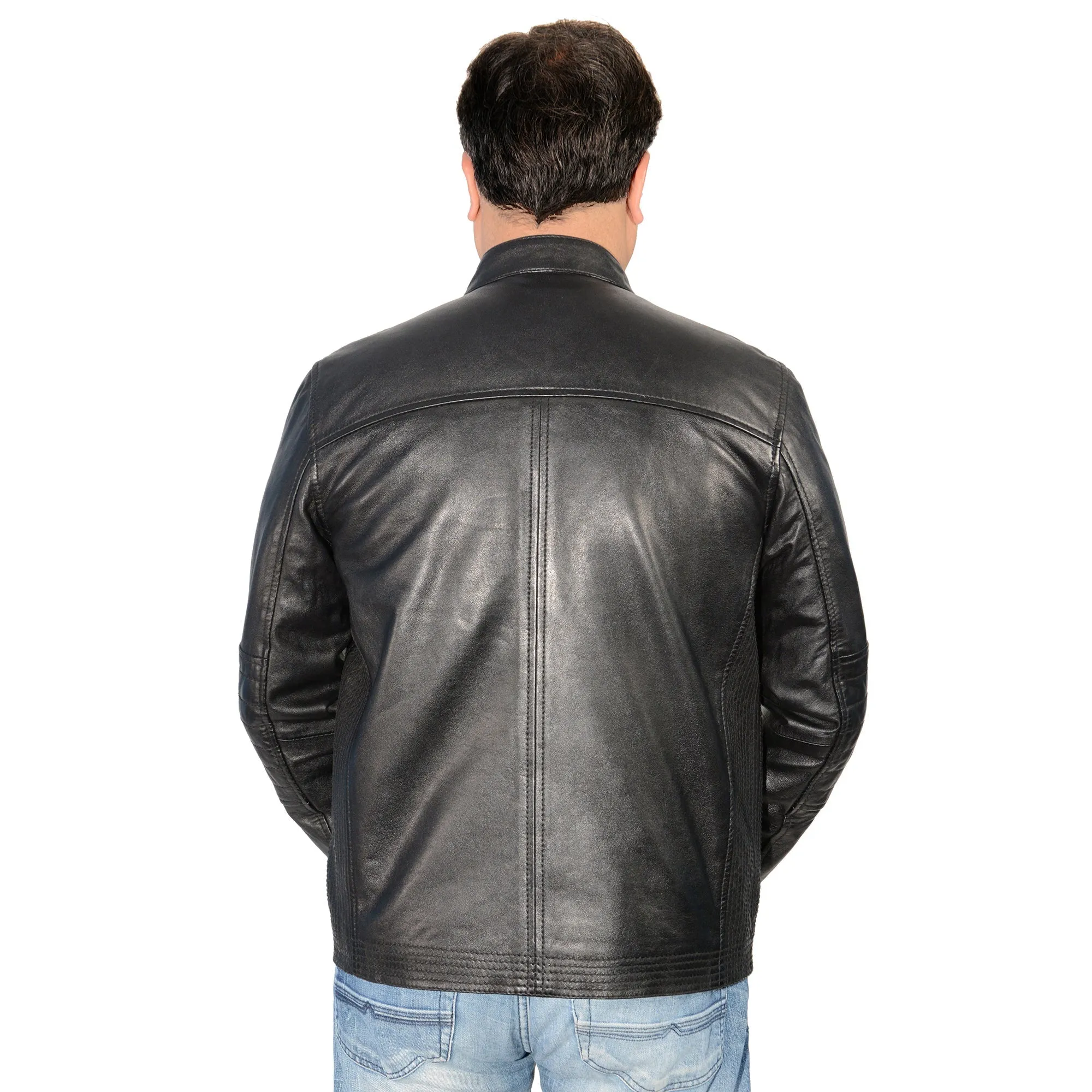 Men's euro collar café jacket w side stitch