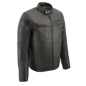 Men's euro collar café jacket w side stitch