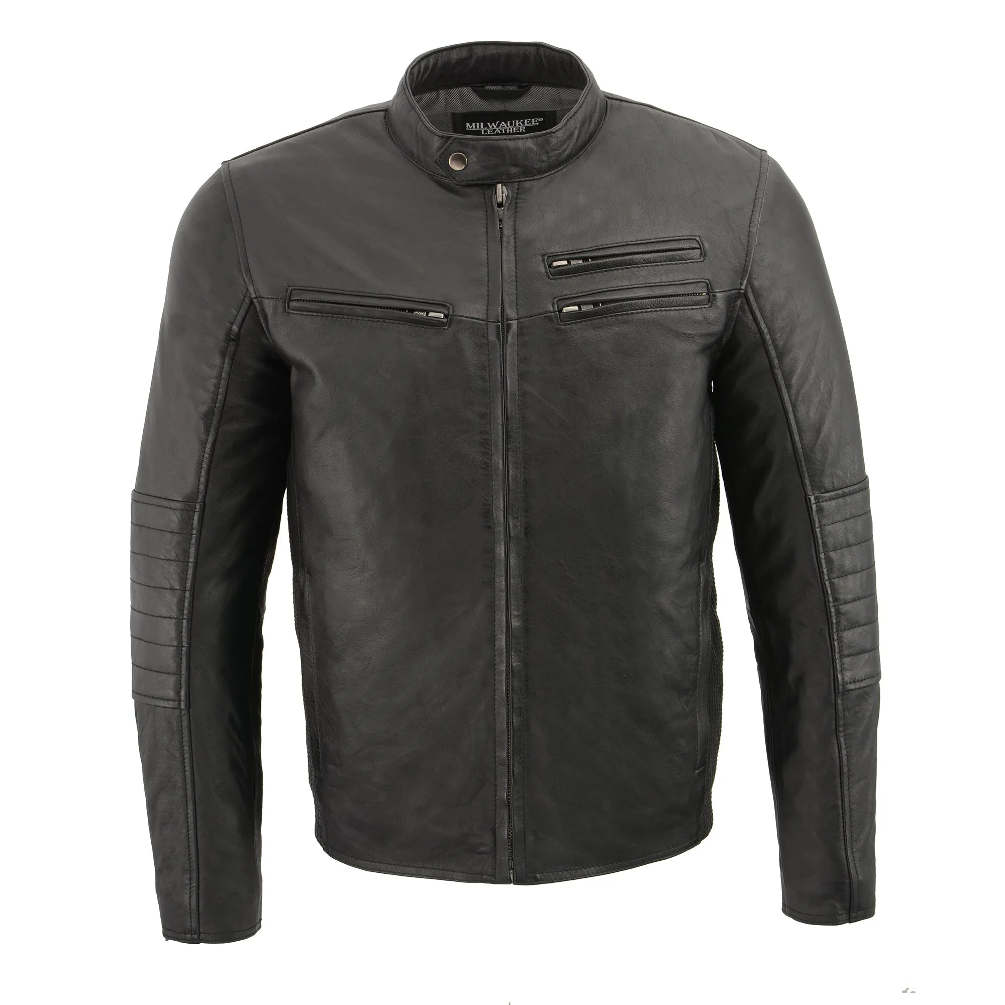 Men's euro collar café jacket w side stitch