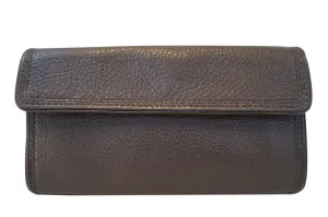 MICHAEL KORS Trifold Dark Brown Leather Wallet E2970