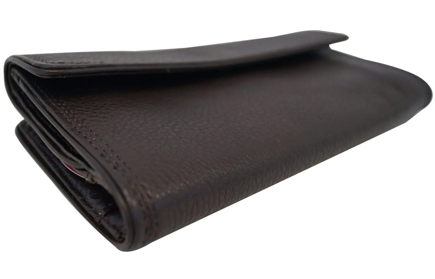 MICHAEL KORS Trifold Dark Brown Leather Wallet E2970