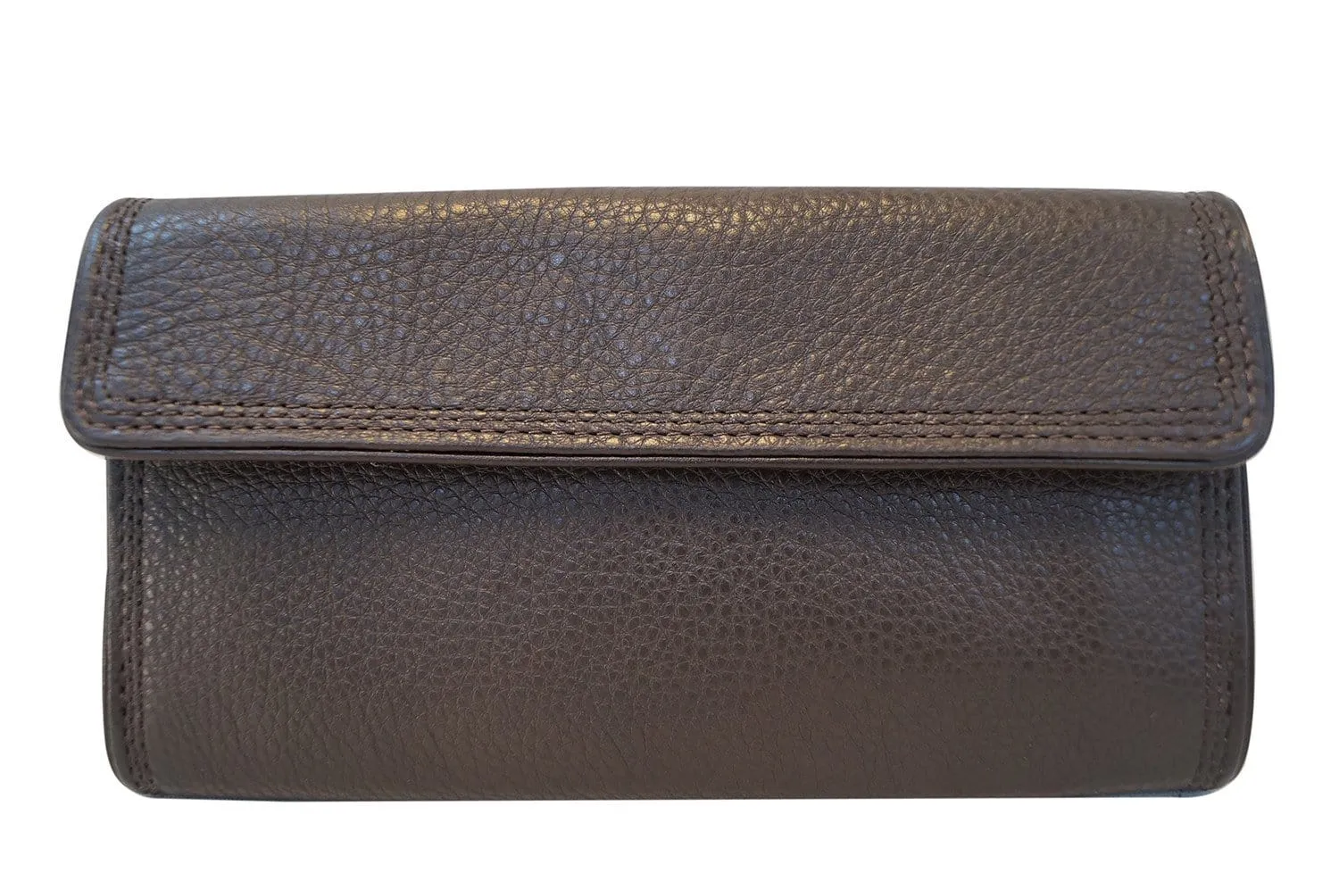 MICHAEL KORS Trifold Dark Brown Leather Wallet E2970
