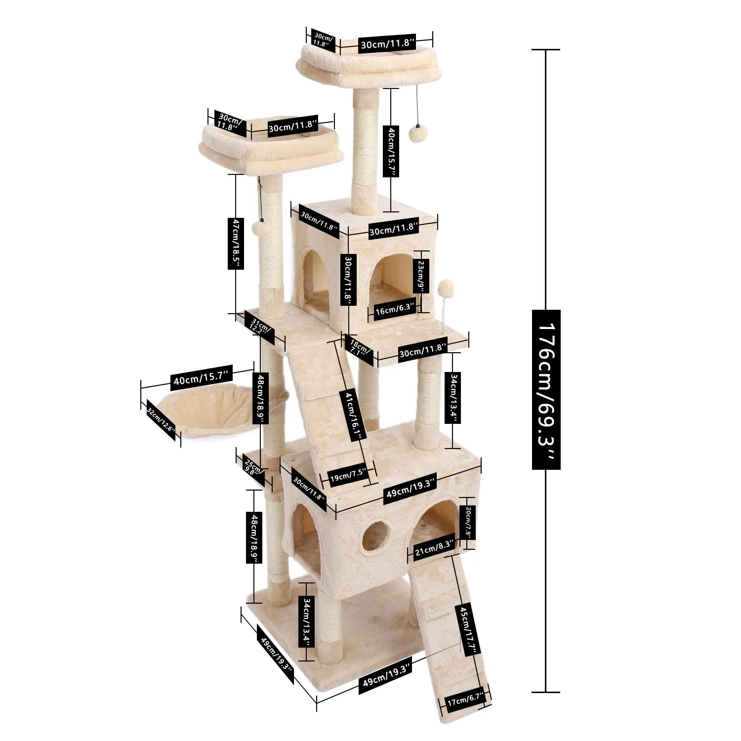 Multi-Level Cat Sisal Tower