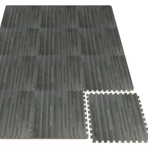 NEW SORBUS Interlocking Floor Mat - Grey Wood Print, 24 Pieces 12" X 12" covers approx 24 Sq. Ft. Retails $158 