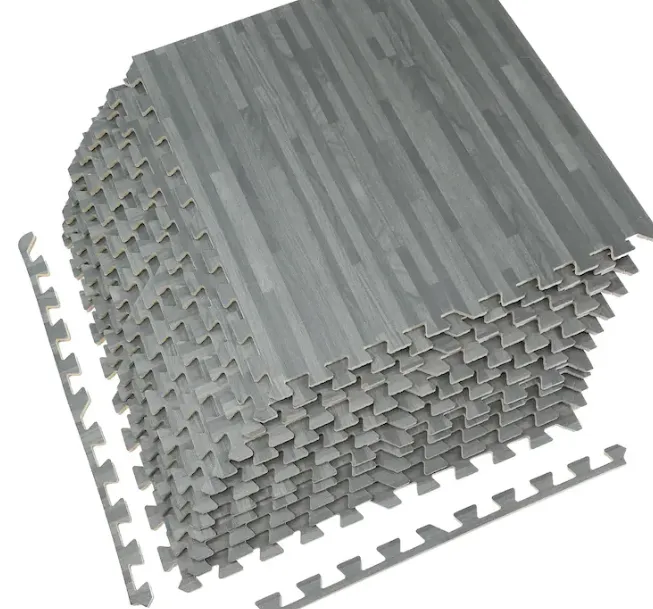 NEW SORBUS Interlocking Floor Mat - Grey Wood Print, 24 Pieces 12" X 12" covers approx 24 Sq. Ft. Retails $158 