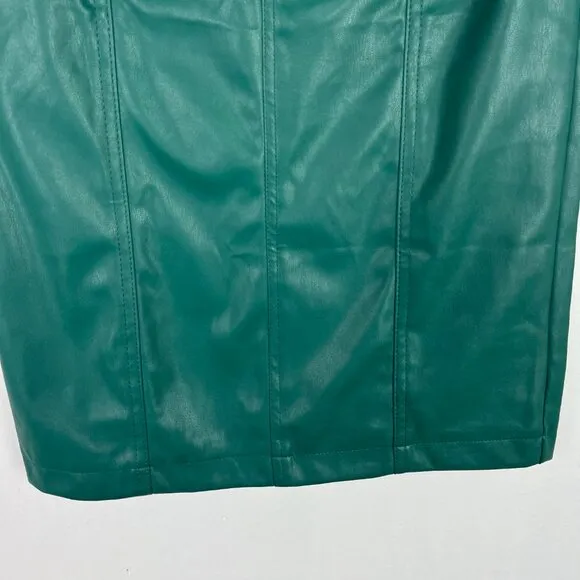NWT NSR Faux Leather Pencil Skirt Nordstrom Green Size XS NEW