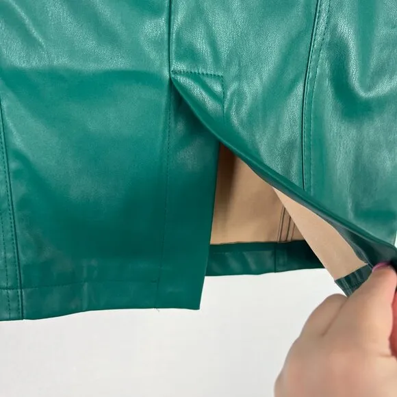 NWT NSR Faux Leather Pencil Skirt Nordstrom Green Size XS NEW