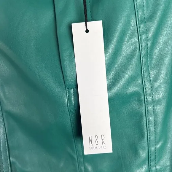 NWT NSR Faux Leather Pencil Skirt Nordstrom Green Size XS NEW