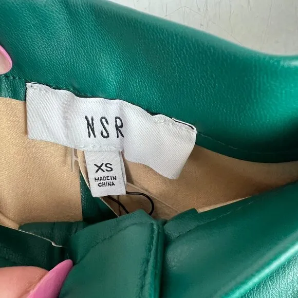 NWT NSR Faux Leather Pencil Skirt Nordstrom Green Size XS NEW