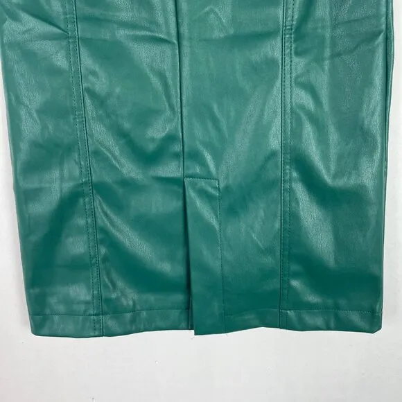 NWT NSR Faux Leather Pencil Skirt Nordstrom Green Size XS NEW