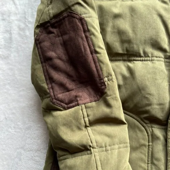 Olive Green Coofandy Quilted Parka Jacket- Size L