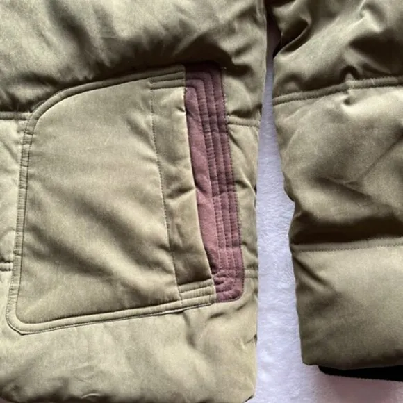 Olive Green Coofandy Quilted Parka Jacket- Size L
