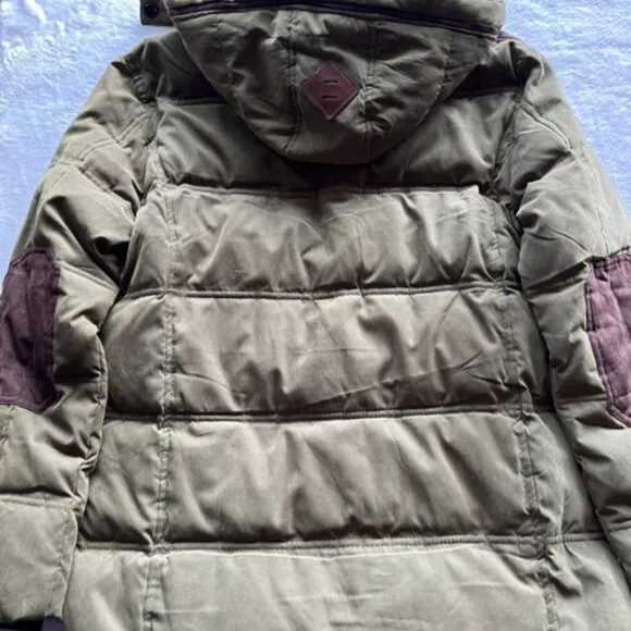Olive Green Coofandy Quilted Parka Jacket- Size L