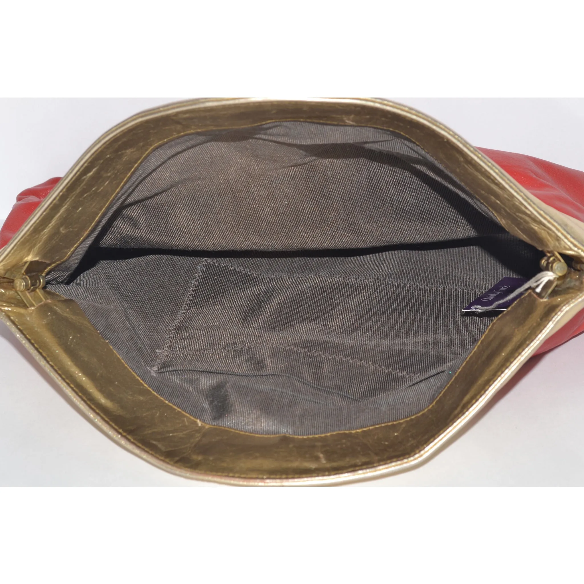 Oversized Red & Gold Clutch Purse