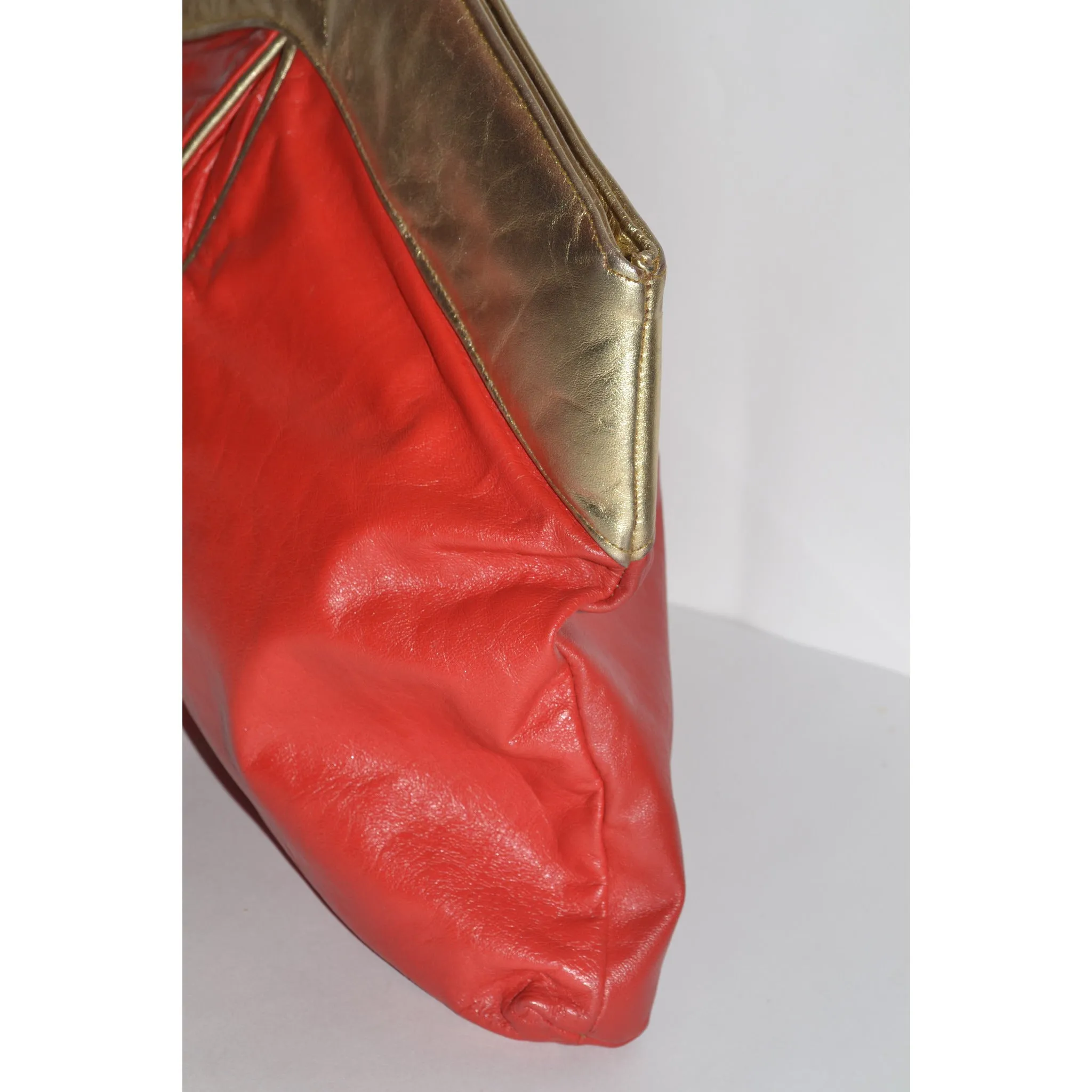 Oversized Red & Gold Clutch Purse