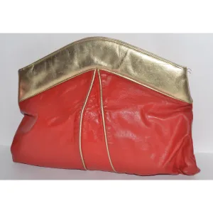 Oversized Red & Gold Clutch Purse
