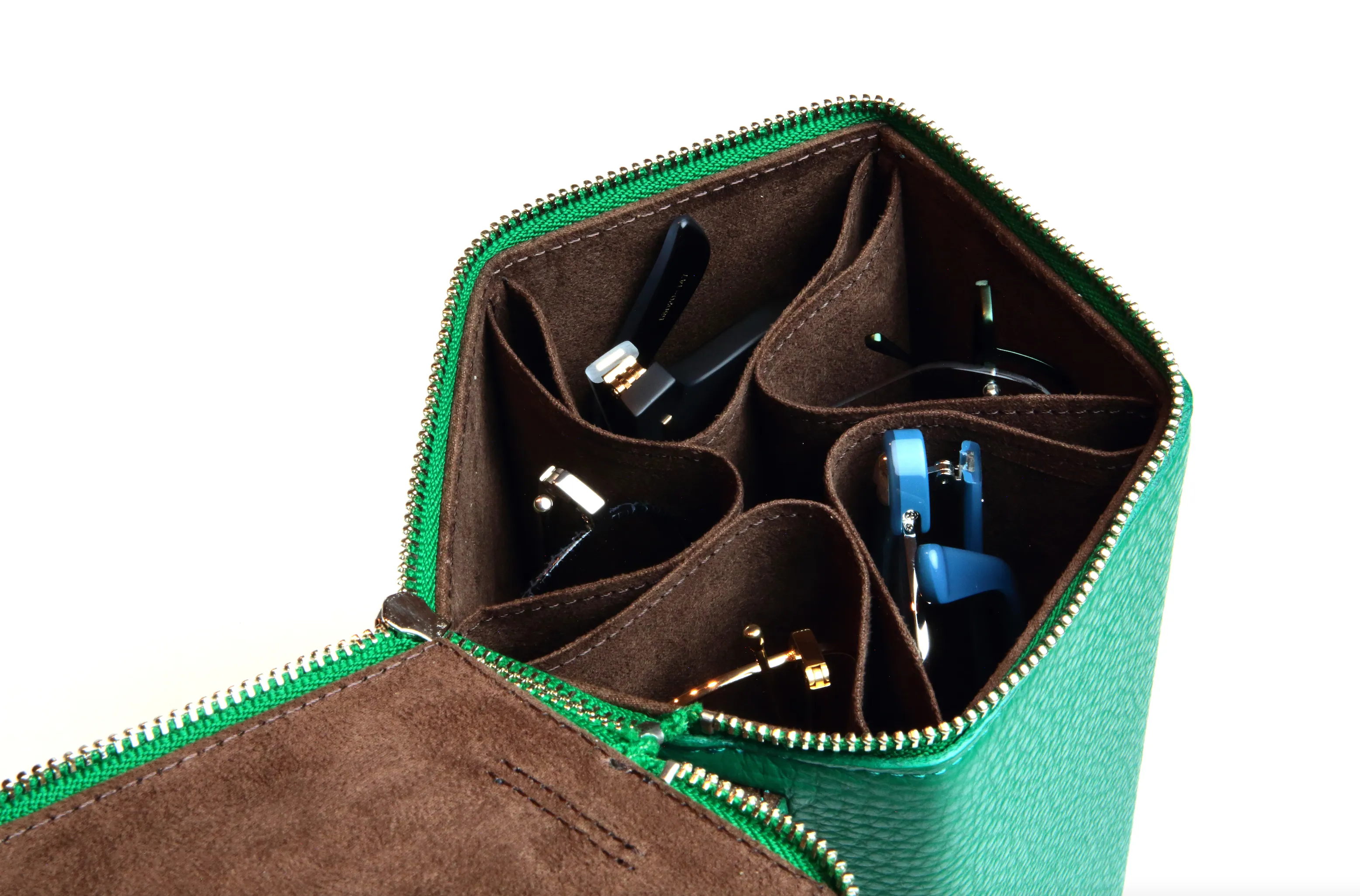 PENTAGON PRISM STORAGE BOX-Green / Brown